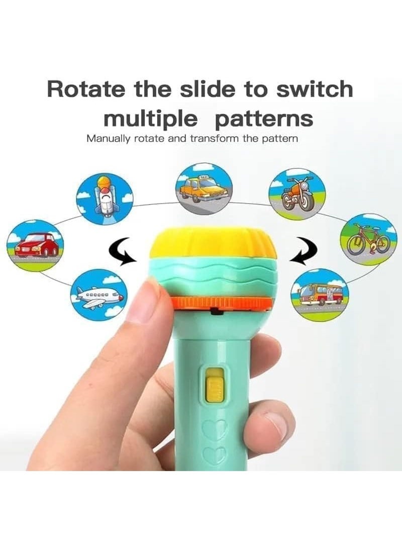 Kids Story Projector Flashlight 2-in-1 – Mini LED Torch with 3 Slide Discs and 24 Image Projections – Educational Bedtime Story Light for Toddlers, Babies & Children, Animal Pattern Storytelling Torch, Portable Learning Toy Gift - Image 3